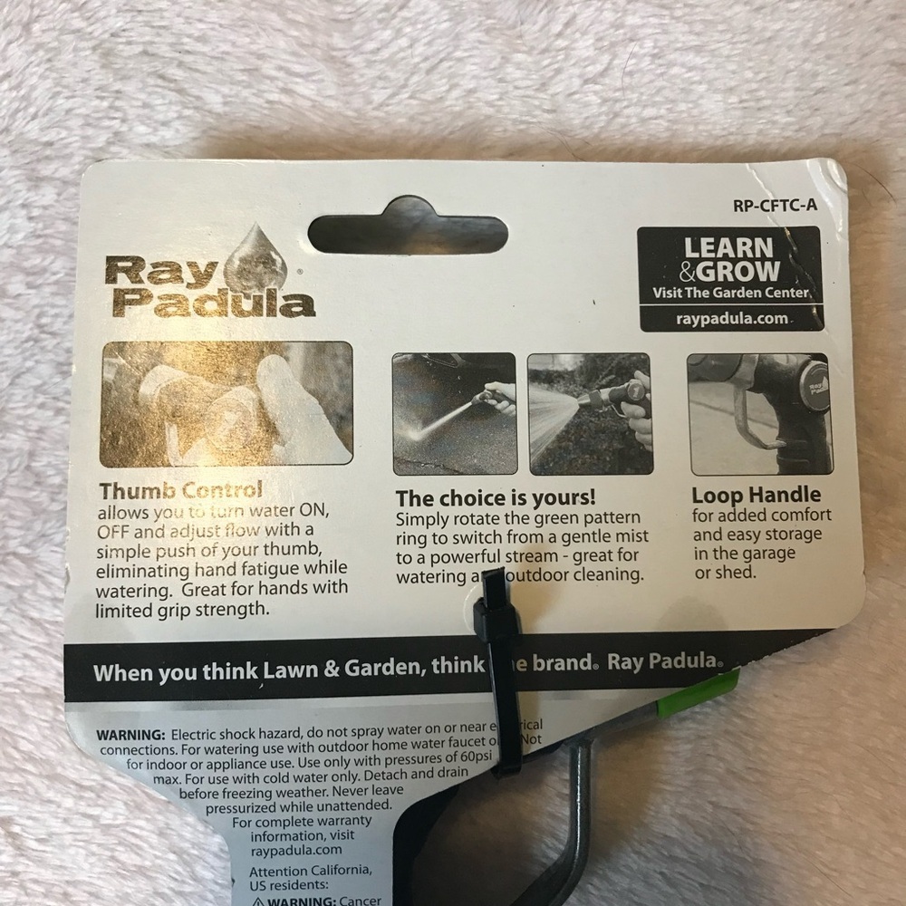 Ray Padula Metal Thumb Control Nozzle Adjustable Spay Leakproof And Weatherproof - Picture 5 of 12